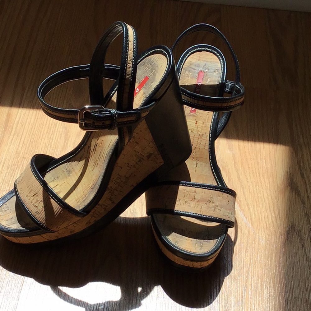 Prada Cork Wedges